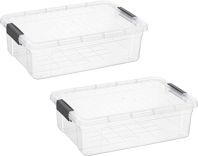 Superio Storage Bins with Lids, Stackable Totes, BPA Free, Odor Free, Organizer by Superio