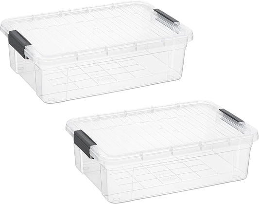 Superio Storage Bins with Lids, Stackable Totes, BPA Free, Odor Free, Organizer by Superio