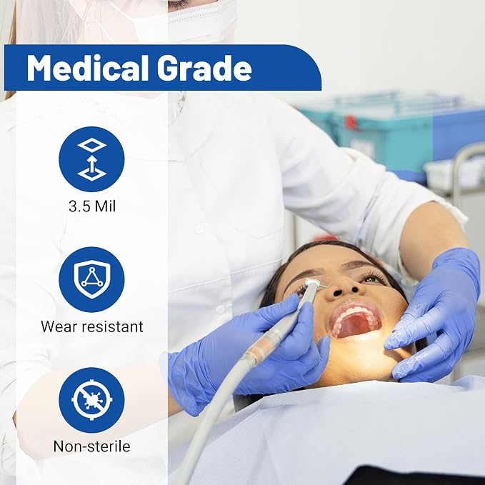 JMU Nitrile Exam Gloves, Powder Free, Latex Free Disposable Gloves - Image 2