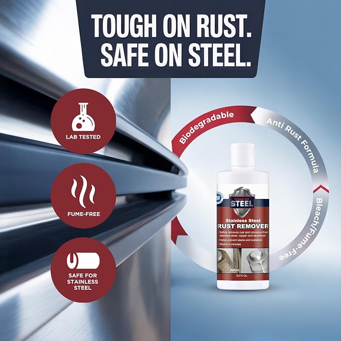 Stainless Steel Rust Stain Remover & Cleaner, Soft Cleanser, Safe - Image 2