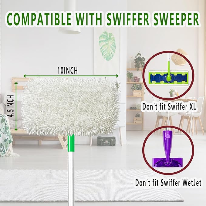 Reusable Microfiber Mop Pads Washable Wet Pads Compatible - Image 2