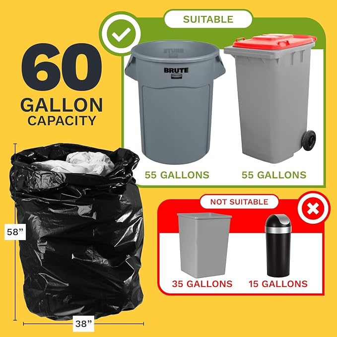 ToughBag 55 Gallon Trash Bags Heavy Duty - Image 2