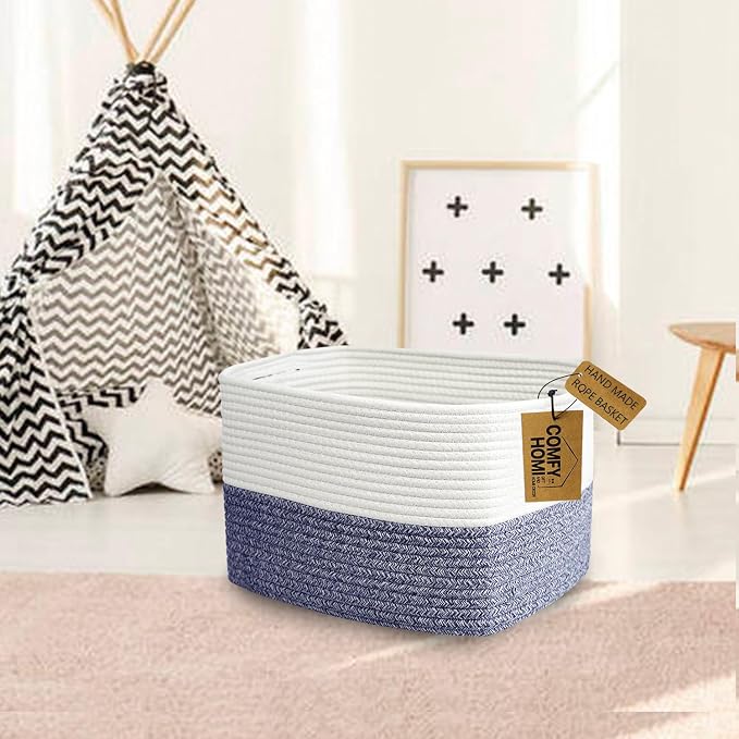 COMFY-HOMI 3 Pack Medium Cotton Rope Basket - Image 4