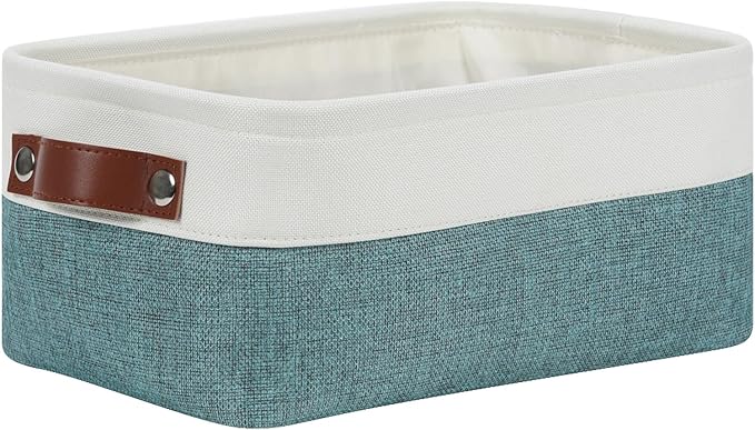 DULLEMELO Small Storage Bin, Small Fabric Rectangular Storage Basket by DULLEMELO