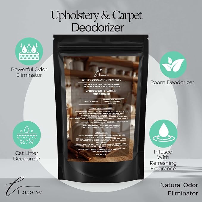 White Cinnamon Pumpkin Carpet Freshener Powder: Powerful Odor Eliminator - Image 4