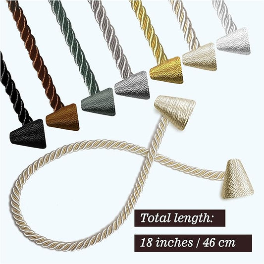 Hion Magnetic Curtain Tiebacks White 2pcs, Curtain Tiebacks Buckles Holdbacks - Image 2