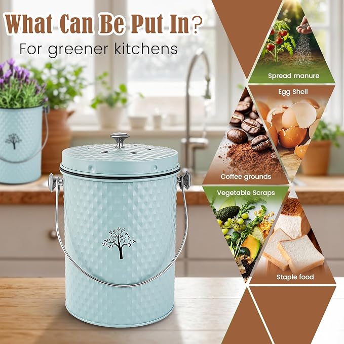 AOSION Countertop Compost Bin Kitchen, Odor Resistant Indoor Compost Bin - Image 5