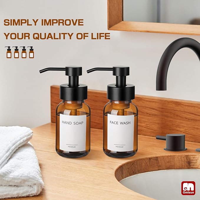 GMISUN Foaming Soap Dispenser, Refillable Hand Soap Foam Dispensers, Modern - Image 6