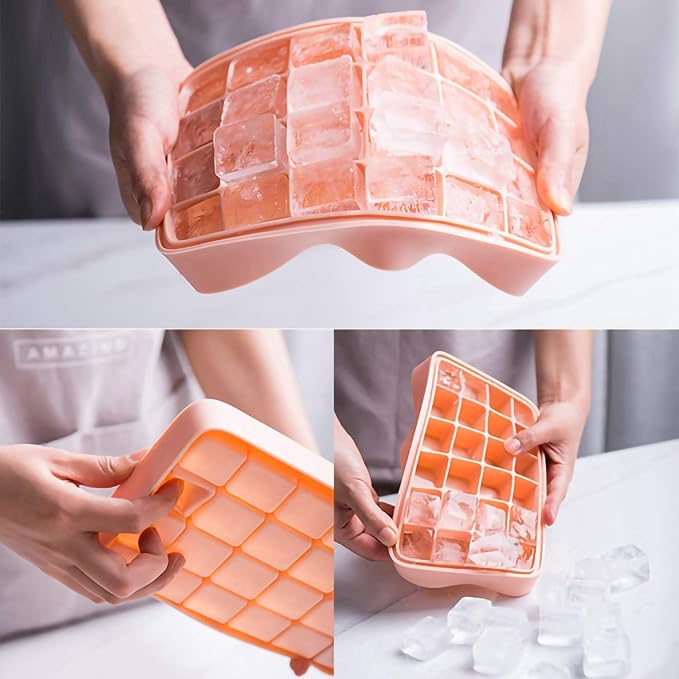 Bangp Premium Ice Cube Trays 2 Pack, Easy-Release Silicone Ice Cube Tray - Image 4