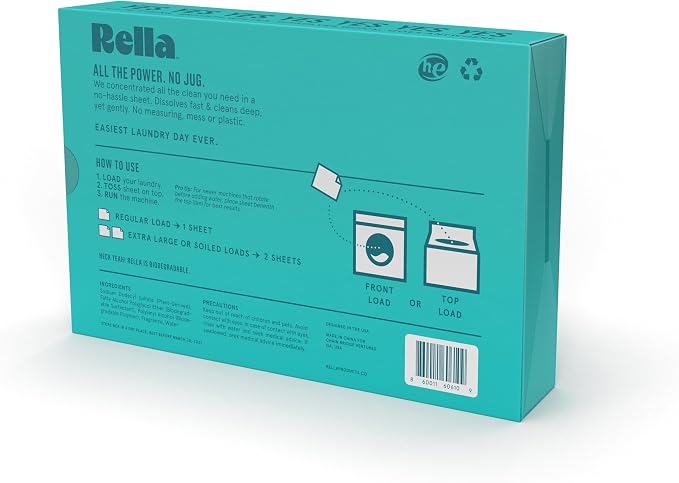 Rella Powerful Laundry Detergent Sheets, 120 Loads, Family Owned & Operated - Image 9