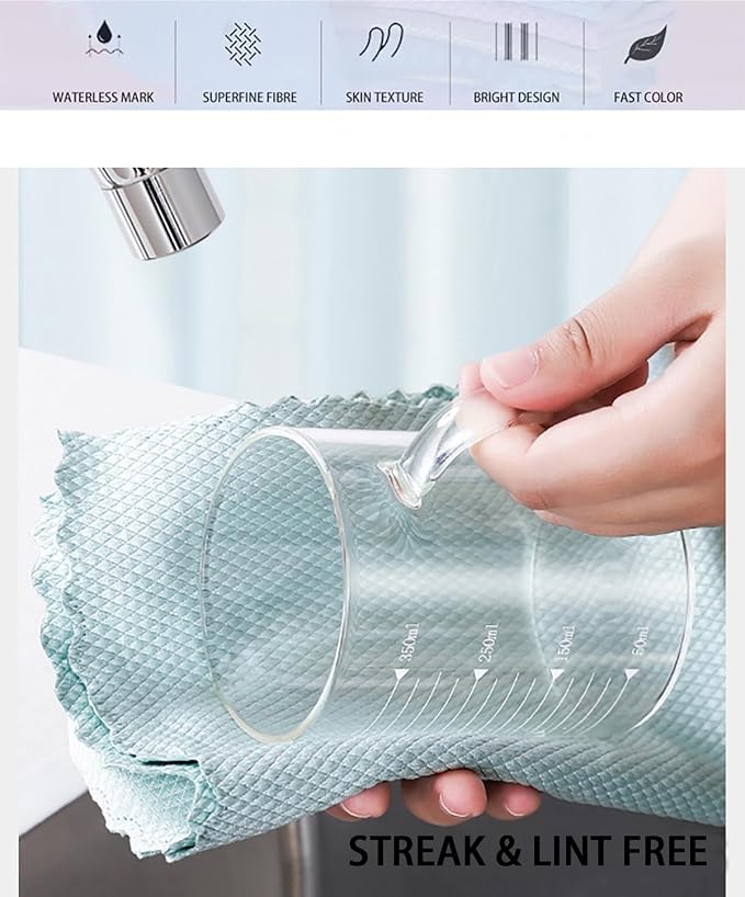 Streak Free Fish Scale Microfiber Cleaning Cloth Window, Windshield, Lint-Free - Image 2