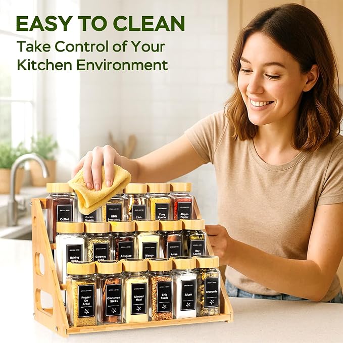 3 Tier Bamboo Spice Rack Organizer - Image 6