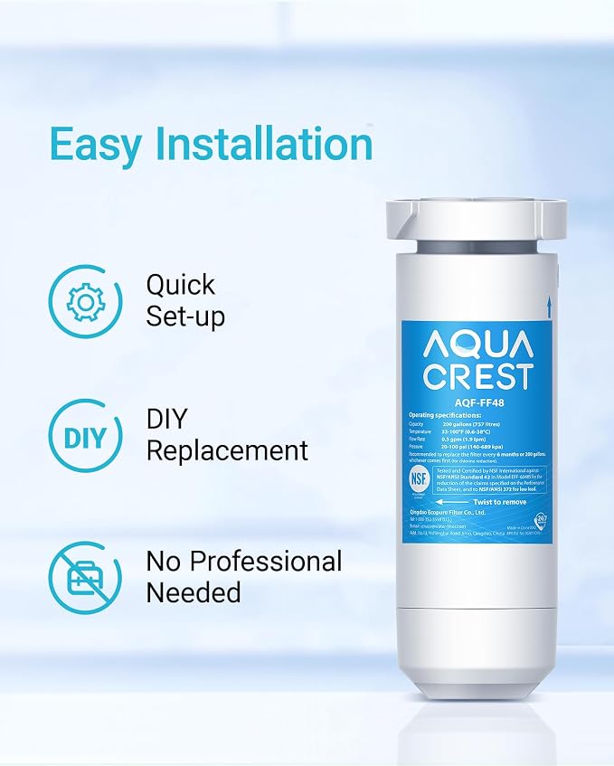 AQUA CREST XWF Replacement for GE® XWF, NSF Certified Refrigerator Water Filter - Image 7