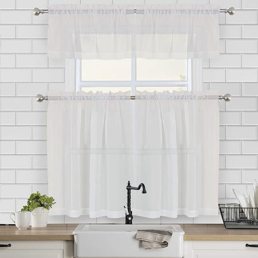 Chyhomenyc Sheer Window Valance Curtains, Light Filtering Valances Windows - Image 2