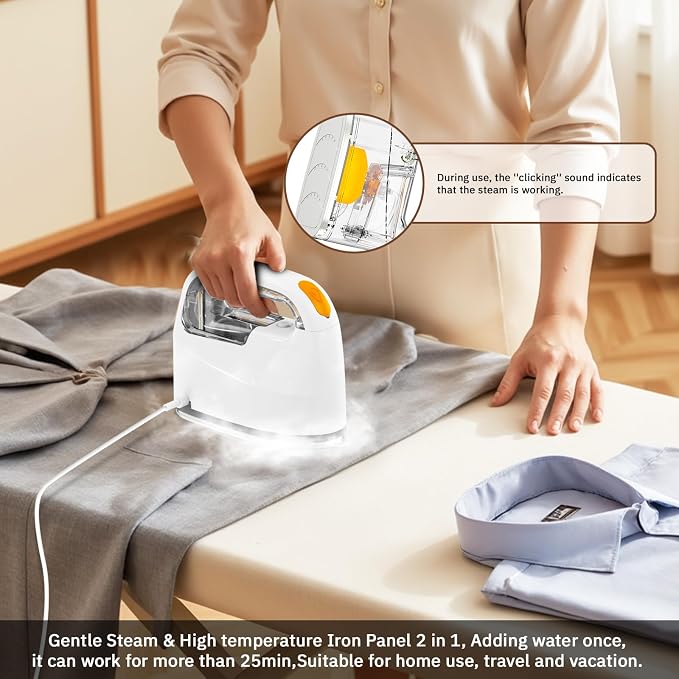 Mini Steamer＆Iron 2 in 1 Garment Steamer, Portable Travel Size Steam Iron - Image 7