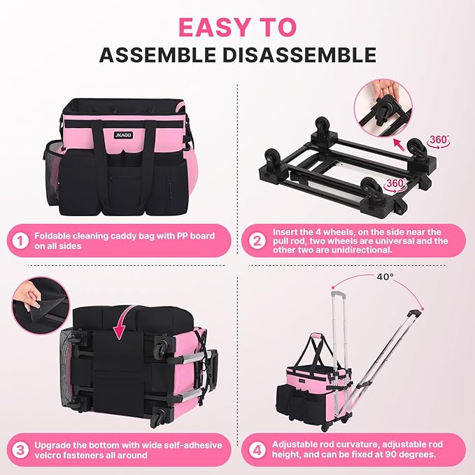 Large Rolling Cleaning Caddy Bag - Image 4