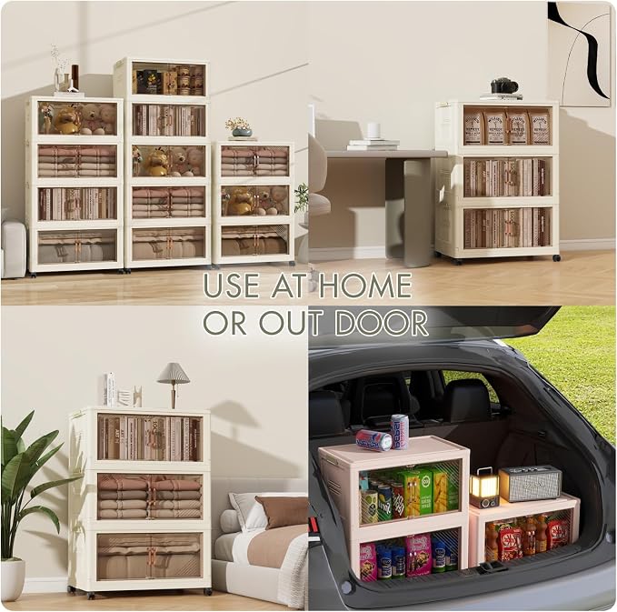Storage Bins with 5 Lids, 92Qt Extra Large Collapsible Storage Bin with Golden - Image 5