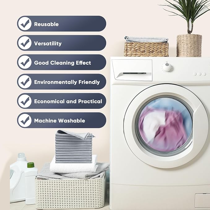 HOMEXCEL Microfiber Glass Cleaning Cloth 12 PK, Lint Free Streak Free, Reusable - Image 8
