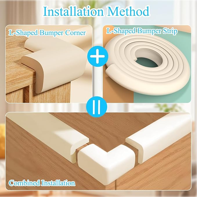 Baby Proofing Edge Corner Protector, 1Roll L-Shape Soft Cabinet Door Bumper - Image 5