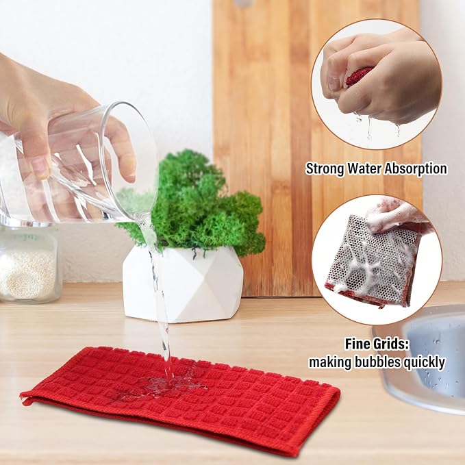 Dish Rags for Washing Dishes 8 Pack Multipurpose Wire Miracle Cleaning Coths - Image 3