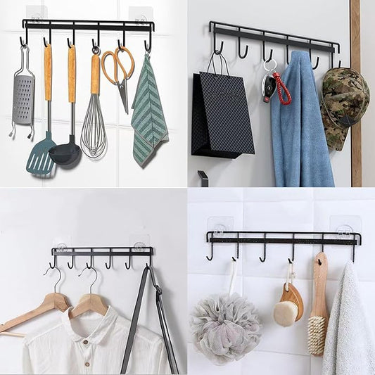 Myfolrena Adhesive Kitchen Hooks Utensil Hanger Holder Hanging Rack 2 Pack - Image 2