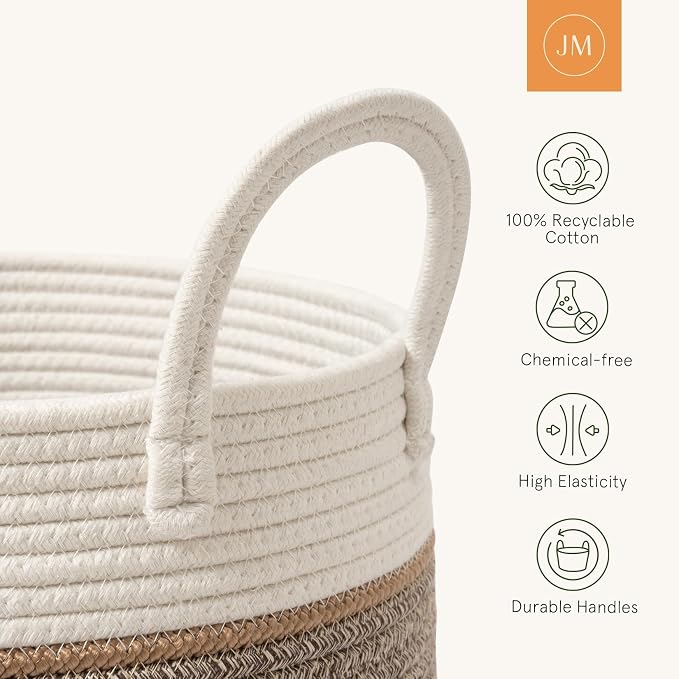 LA JOLIE MUSE Woven Basket Rope Storage Baskets - Image 5
