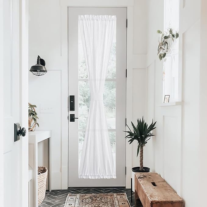 NICETOWN Sidelight French Door Panel, Linen Textured Look Translucent Privacy by NICETOWN