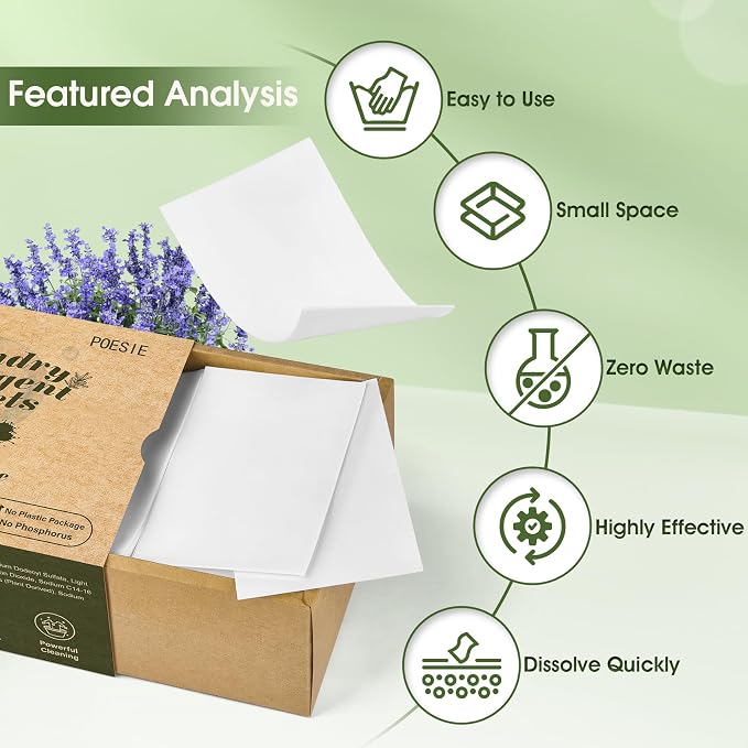 Poesie Laundry Detergent Sheet Sage Breeze Scent 160 Count Washer Sheets - Image 3