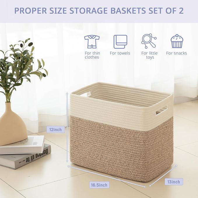 OIAHOMY Storage baskets for Shelf, Toy Storage Basket, Collapsible Storage Bins - Image 4
