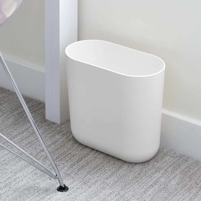 iDesign Small Oval Plastic Bathroom Trash Cans - Image 5