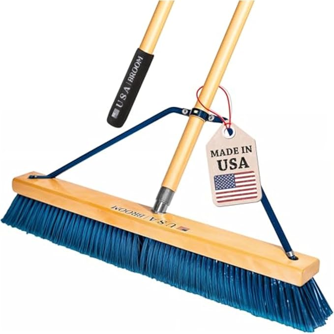 24" Heavy Duty Outdoor Push Broom by USABroom-HighQuality