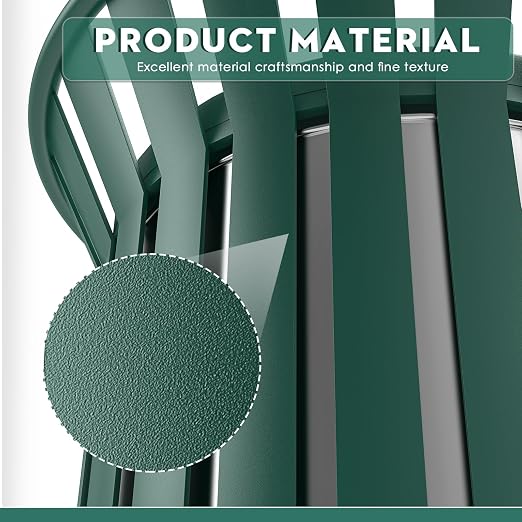 27.6IN Round Large Outdoor Trash Can, Heavy Duty Metal Slatted Garbage Can - Image 3