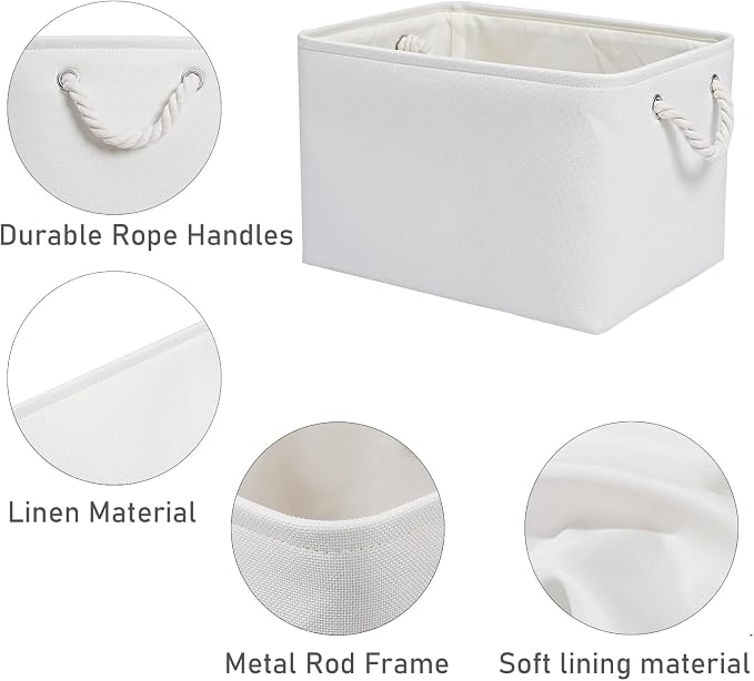 15x11x9.5 Inch Storage Baskets for Shelves, 3 Pack Storage Bins，Foldable - Image 6