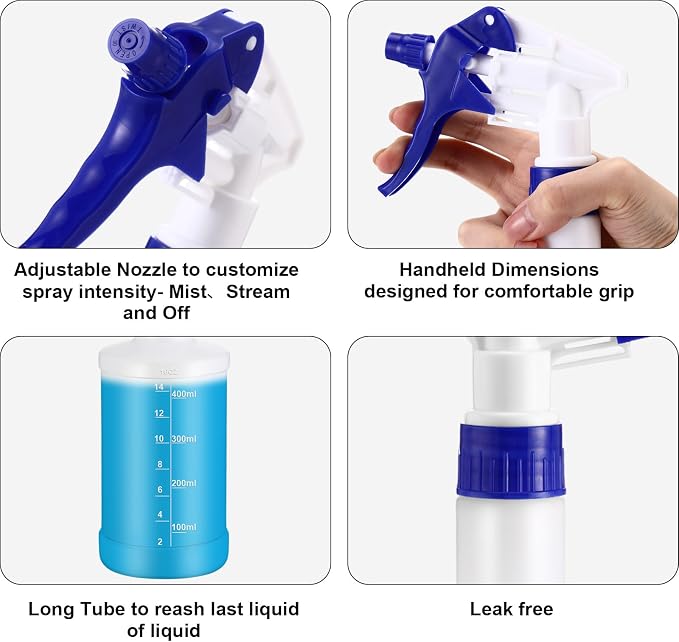 Eccliy 12 Pcs 16 Oz Plastic Spray Bottle, Adjustable Empty Reusable Sprayer - Image 4