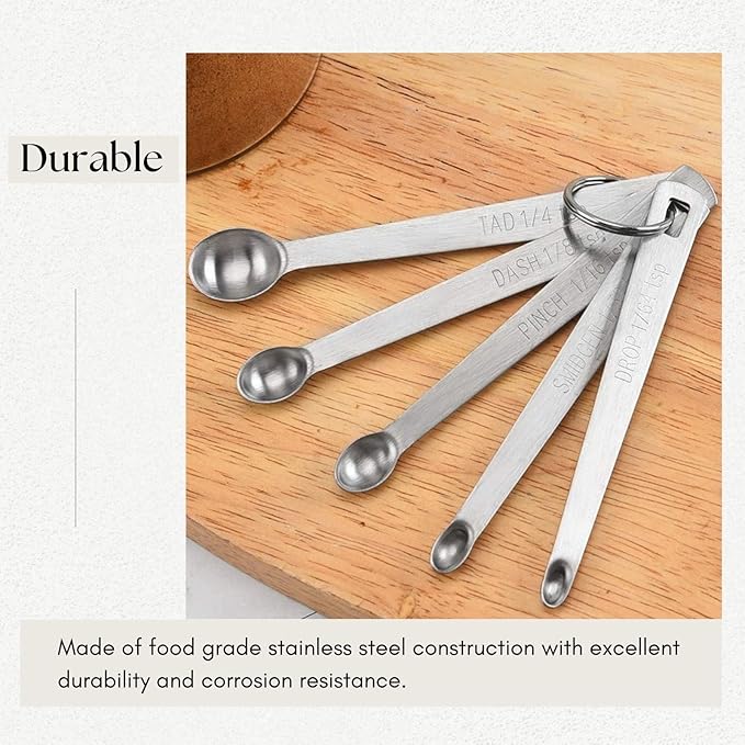 2 Pack Teaspoon Measuring Spoons, 1/4 tsp, 1/8 tsp, 1/16 tsp, 1/32 tsp - Image 5