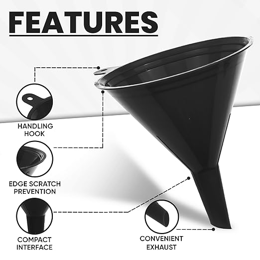 Funnels for Kitchen Use – Black Set in 4 Sizes | Durable, Non-Toxic Food Grade - Image 4