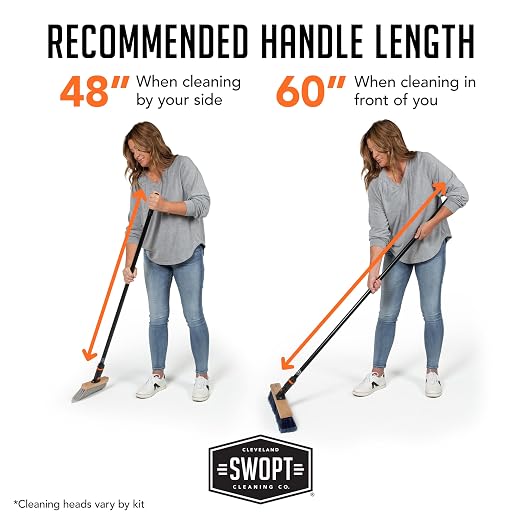 SWOPT 24” Push Broom, Angle Broom + 48” and 60" Steel Handles, Standard Combo — - Image 8