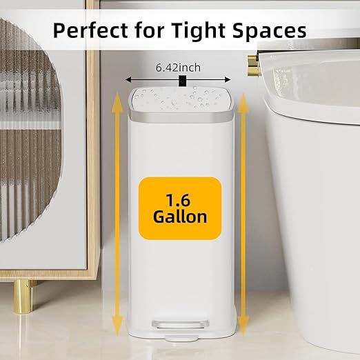 Stainless Steel Bathroom Trash Can - Image 2