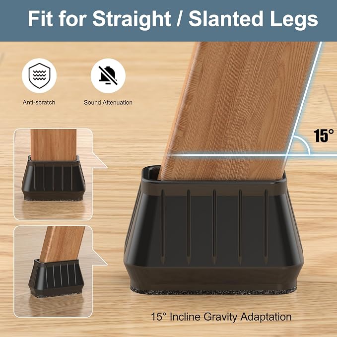 24PCS Rectangular Chair Leg Floor Protectors - Image 4