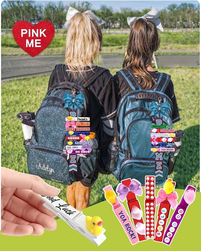 SF SOONEAT Cheer Pins for Backpack Cheer Stuff Kit 70 Colored Clothes Pins - Image 6