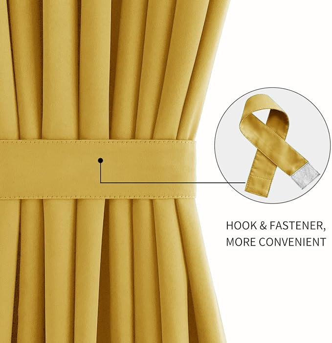 DWCN French Door Curtains – Rod Pocket Thermal Blackout Curtain - Image 2