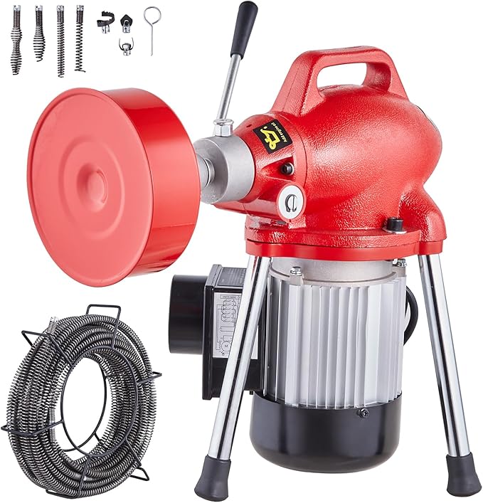 VEVOR Drain Cleaner Machine 66FT x 5/8 Inch, 250W Electric Sewer Snake Auger by VEVOR