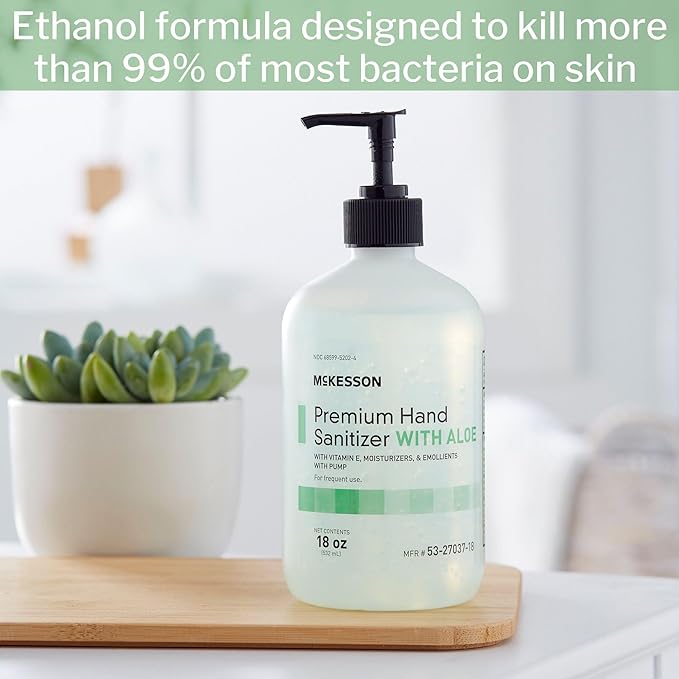 McKesson Hand Sanitizer with Aloe, 18 oz Pump Bottle - Image 4