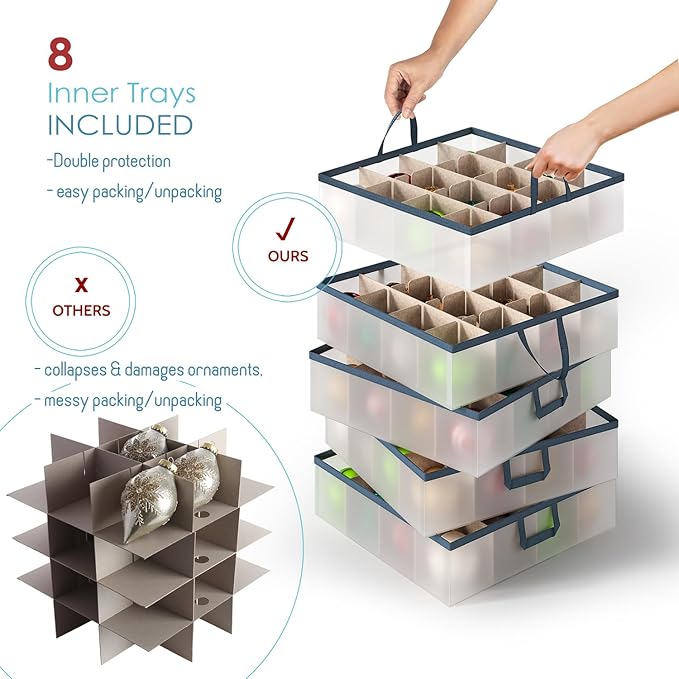 Hearth & Harbor Large Christmas Ornament Storage Box - Image 3