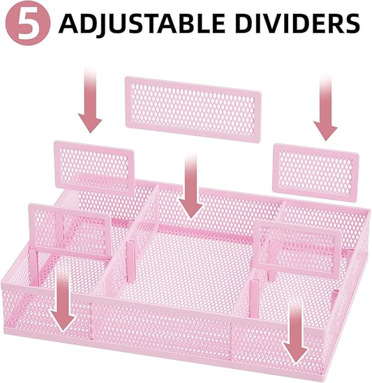 Marbrasse 2 Pack Desk Drawer Organizer, Mesh Drawer Organizer Tray - Image 2
