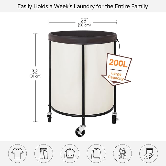 StorageWorks Rolling Laundry Basket, Laundry Hamper - Image 2