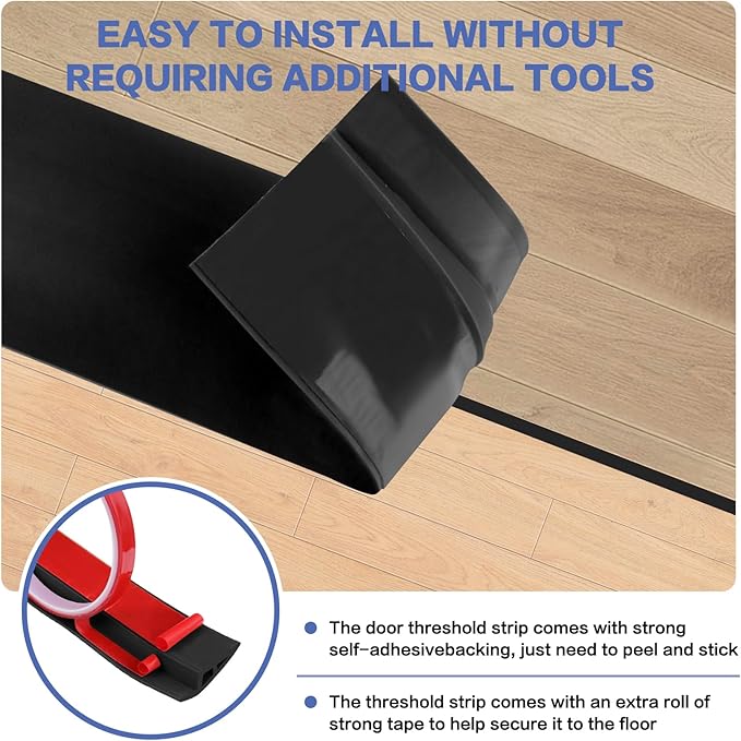 Floor Transition Strip Vinyl Door Threshold Ramp Self Adhesive Carpet Edging - Image 2