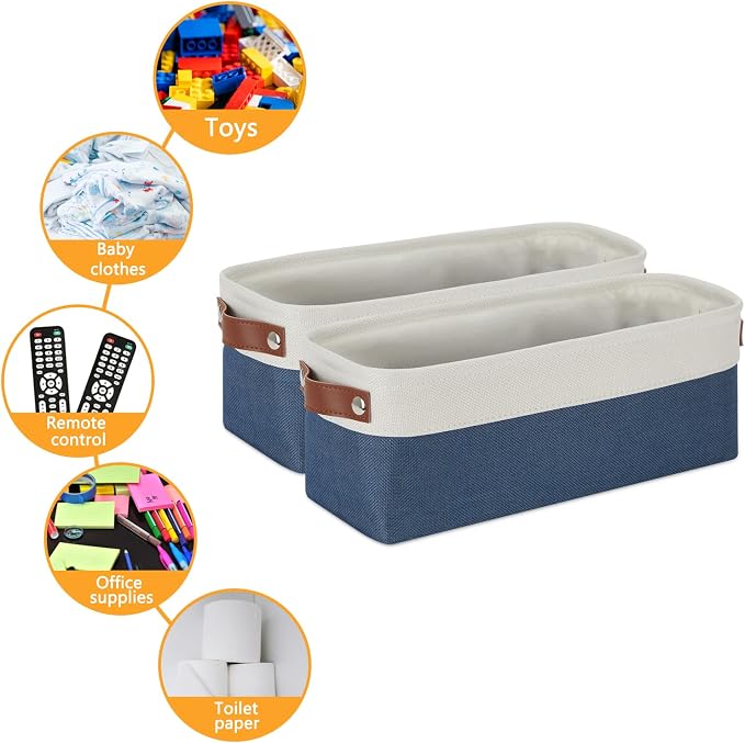 DULLEMELO Toilet Paper Baskets for Storage 15"x6"x5.5" Small Rectangular - Image 5