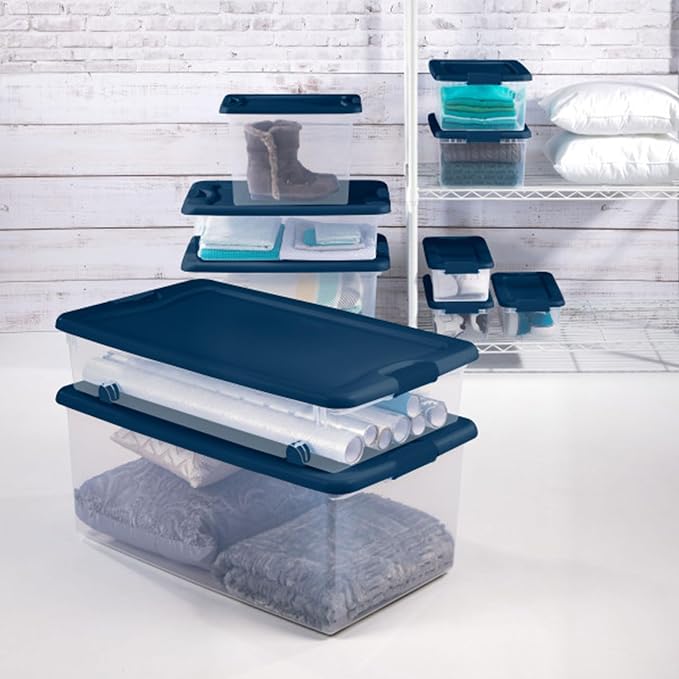 Sterilite 6-Pack Color Program, Large Clear Plastic Storage Bins - Image 7