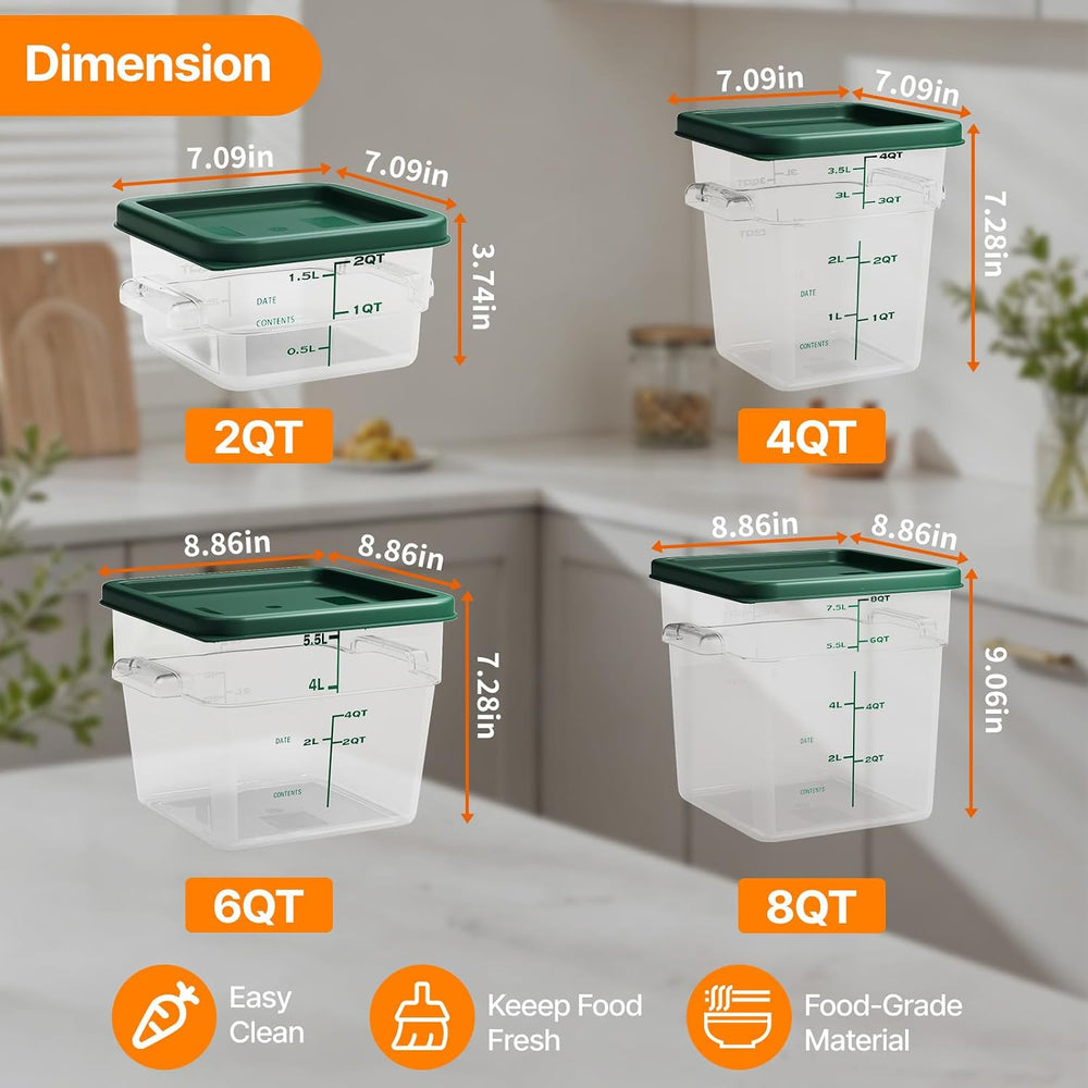 8 Pack Food Storage Containers with Lids；BPA-Free Cereal, Rice, Flour, Pasta ...